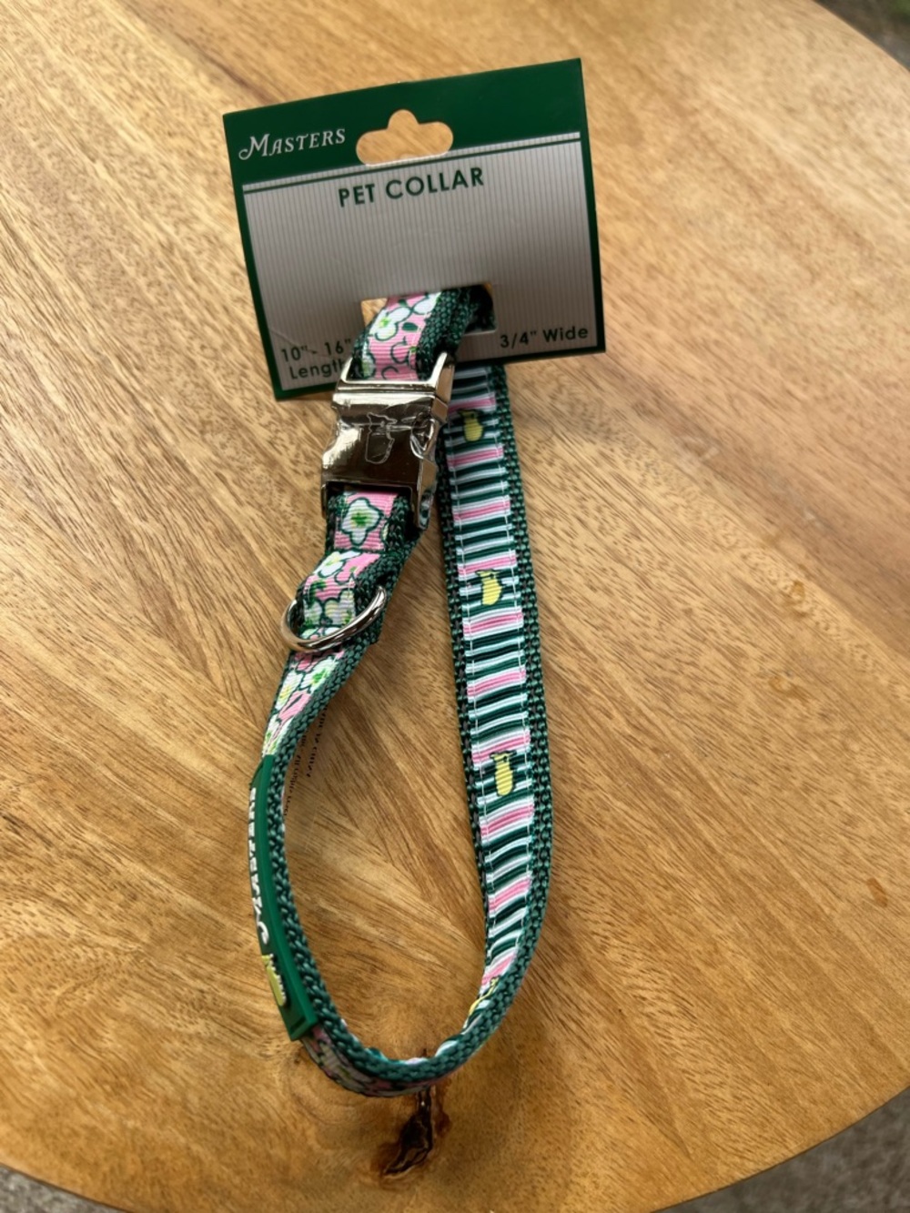 Masters Pink and Green Floral Stripe Pet Collar